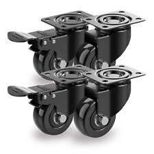 4 X Heavy Duty Swivel Castor Wheels Trolley 50mm Furniture Casters PU 200kg