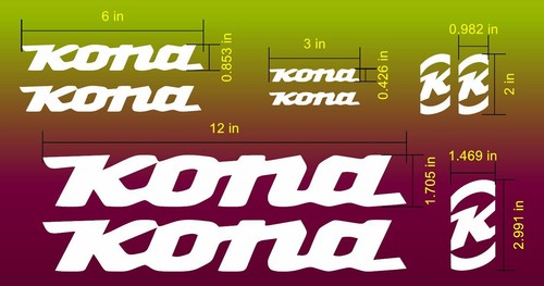 Kona bike frame vinyl decal - bike,