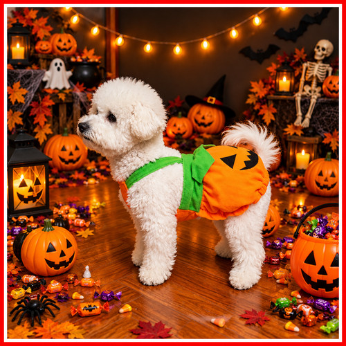 Halloween pumpkin pet costume - halloween,