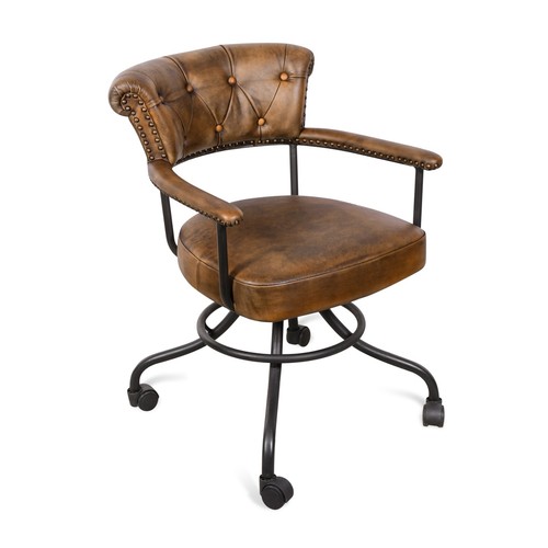 Genuine leather swivel office - leather,