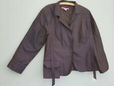 ALAIN WEIZ Designer Lagenlook Quirky aubergine Blazer Jacket taffeta UK 24