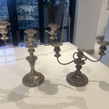 Vintage  IANTHE - Ian Heath Silver on copper 2 arm 3 Candelabra