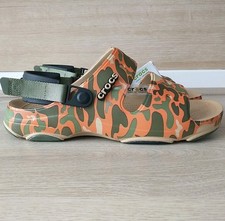 Crocs Sandals Mens UK 12 Classic All-Terrain Camo Orange BNWT