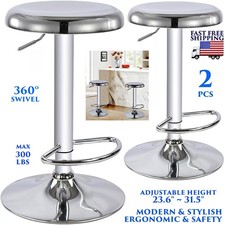 SET OF 2 SWIVEL CHROME BAR