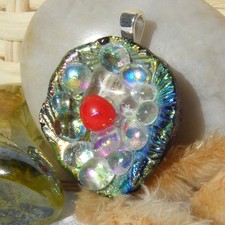 Pretty Bubble Flower Handmade Dichroic Pendant