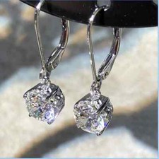 3Ct Round Cut Moissanite Drop