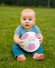 Pink My First Football Baby Soft Toy & Rattle Baby Gift Baby Shower Gift