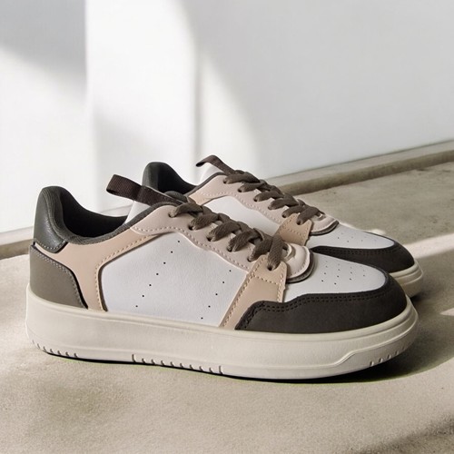 Women khaki lace up flat - ,