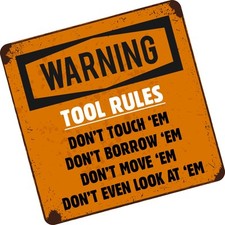Funny TOOL RULES DON'T Toolbox Tool Box Chest Bag vinyl car van sticker decal