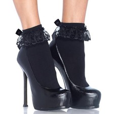 Womens White Ruffle Socks with