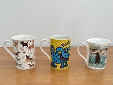 Bundle Of 3 Doggy Mugs,  Dunoon, Data, Fine Bone China Tea Or Coffee