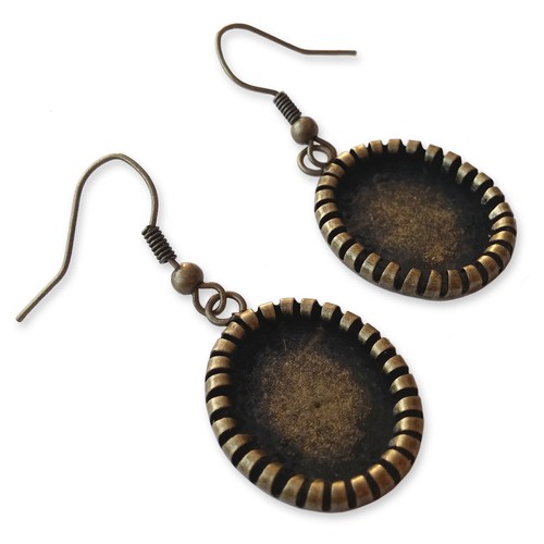13x18mm oval antique bronze - 13x18mm,