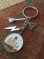 Wizards and Witches Keyring Keychain Lightning Bolt, Broom, Gift 