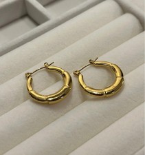 Vintage Style Bamboo Gold Hoop