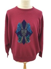 Pringle By Nick Faldo Vintage Wool Burgundy Golf Style Jumper Men’s Size L 