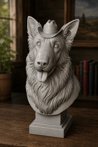Plastic german shepard with - plastic,