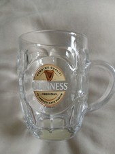 Dimpled Handle Pint Glass - Guiness- Excellent used. C010