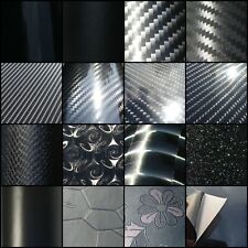 18 Styles of BLACK Self Adhesive Vinyl Wrap - AIR FREE Car/Vehicle Film Sticker
