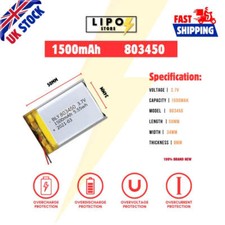 ⚡ 3.7V 803450 1500mAh LiPo