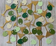 Gold Martini and Olive Confetti A tiny bit older Birthday Bridal Shower Decor