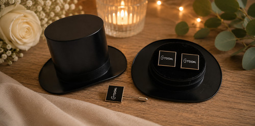 Groom cufflinks and tie - , pin