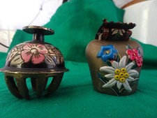 Painted Swiss brass cow bell