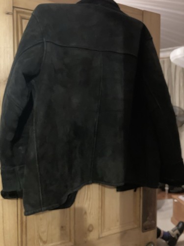 Black sheepskin coat - black,