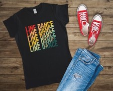 Line Dance Ladies Fitted T Shirt Sizes Small-2XL