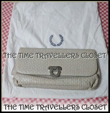 Fred Perry Amy Winehouse LTD ED Straw Clutch Laurel Wreath Gingham Pin-up Bag