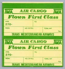 TMA Trans Mediterranean Airways Cargo Airline Sticker Label Air Baggage Lebanon