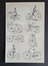 Antique (c.1890) print - Bicycles & Tricycles - Victorian Cycles - Cycling