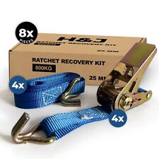 Ratchet Straps Tie Down 4 x 25mm endless 4m Blue 1600kg Lashing Straps H&J Brand