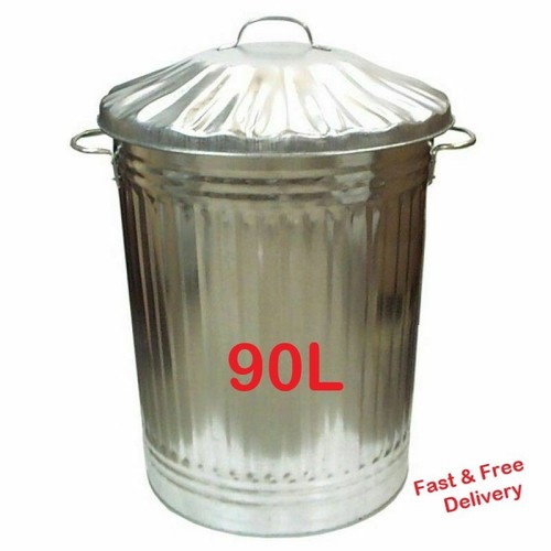 Galvanised metal bin - metal,