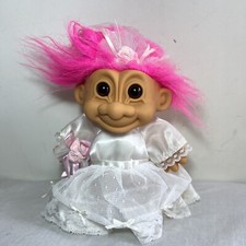 Vintage Troll Doll Toy Bride 8” Russ Pink Hair