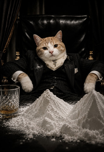 Funny orange cat scarface - funny,