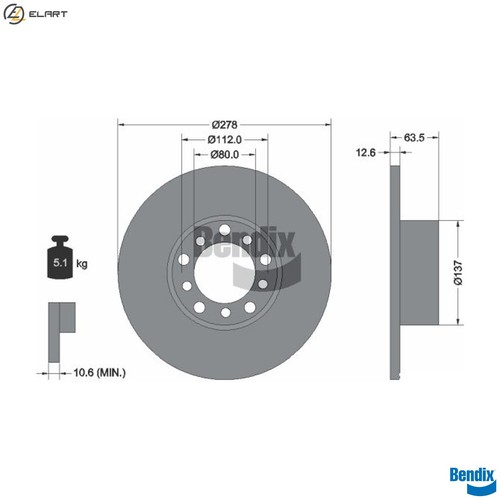 Brake disc bds1765 for - 2x,