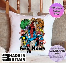 Personalised Marvel Character Super Hero Pillowcase Cover Cushion 40x40cm V1