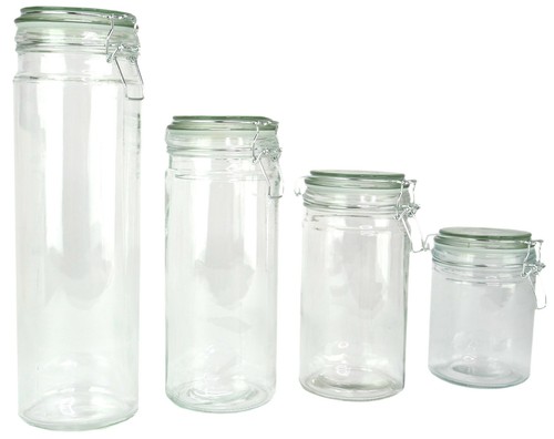 Glass storage jars canisters - 4,