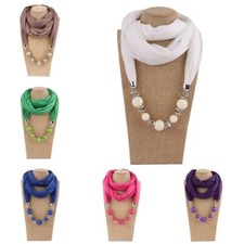 Necklaces Neckerchief Beads Head Scarf Fashion Ring Pendant Scarf  Women