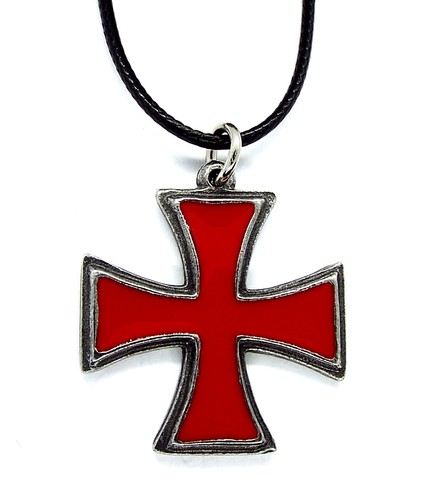 Red pattee iron cross - pattee, pewter