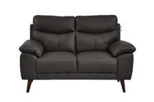 SOFAINSTORE Elliston Genuine Leather Grey 2 Seater Sofa – Premium Comfort