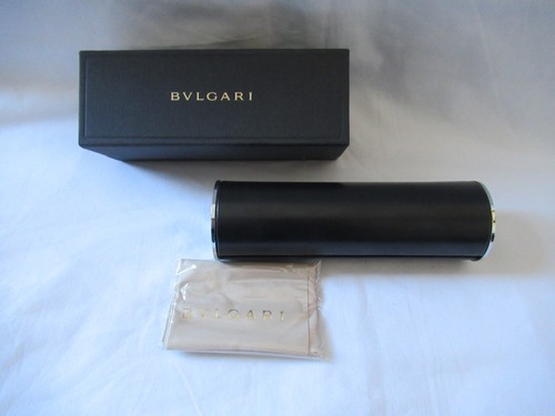 Bulgari black leather round - black,