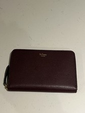 Genuine Mulberry Zip Around Oxblood Leather Gold Hardware Boxed Good Condition