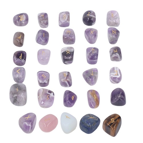 Natural rune stones - 25pcs,