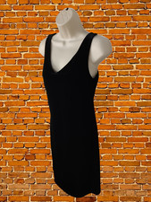 DOROTHY PERKINS BLACK DRESS SIZE UK 10 LYCRA WOMENS SLEEVELESS VELVET STYLE MINI