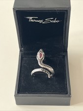Thomas Sabo Sterling Silver Stone Set Snake Ring Size N1/2 Boxed