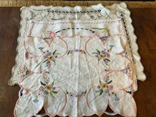 Vintage Embroidered Tea Tray