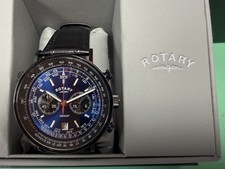 New Gents Rotary ‘Henley’ Quartz Chronograph  RRP £209 GS05238/05 Black edition
