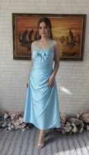 Aqua Blue Tea-Length Cocktail