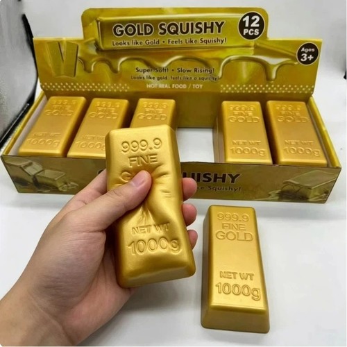 1pc gold brick squishy slow - 1pc,